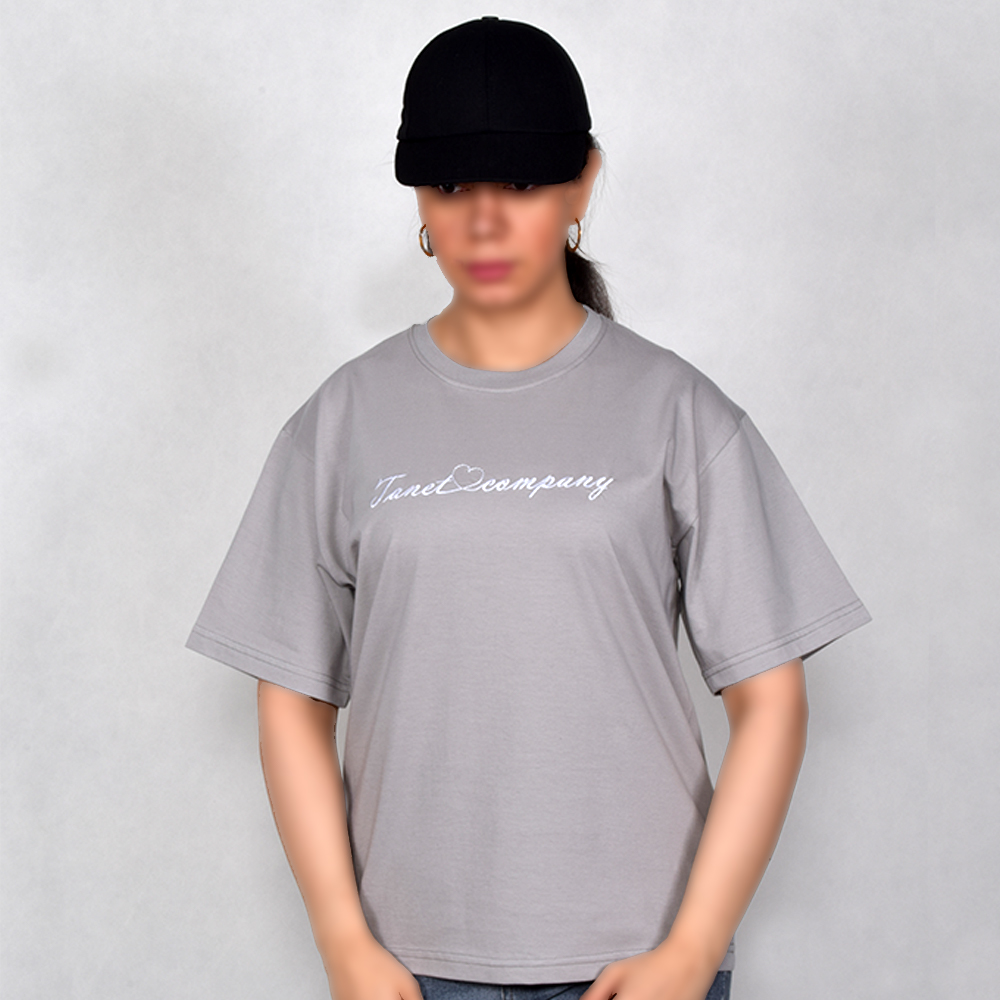 تیشرت زنانه باکسی گلدوزی