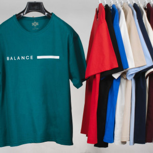 تیشرت مردانه بیسیک طرح BALANCE